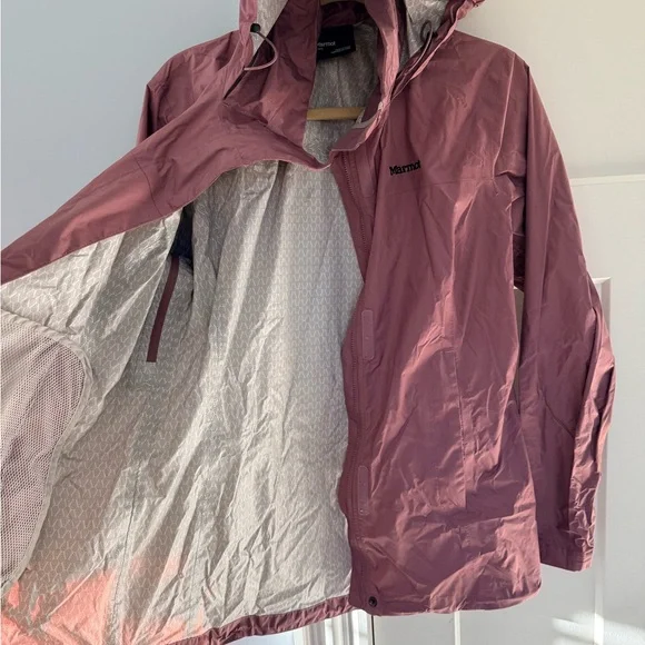 Marmot Women's Pink Rain Jacket with hood - Picture 3 of 3